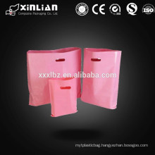 Plastic hdpe and ldpe die cut bag with punched handles